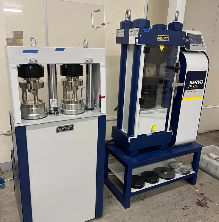 Compression testing machines in the UKCP testing laboratory