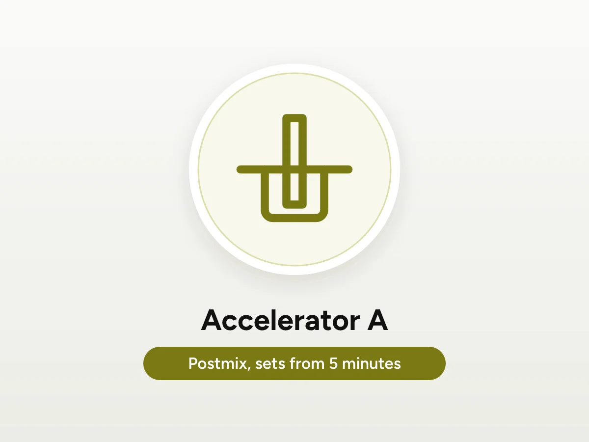 Fence post set in concrete icon for Accelerator A postmix additive