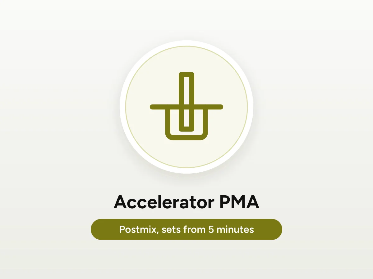 Fence post set in concrete icon for Accelerator PMA postmix additive