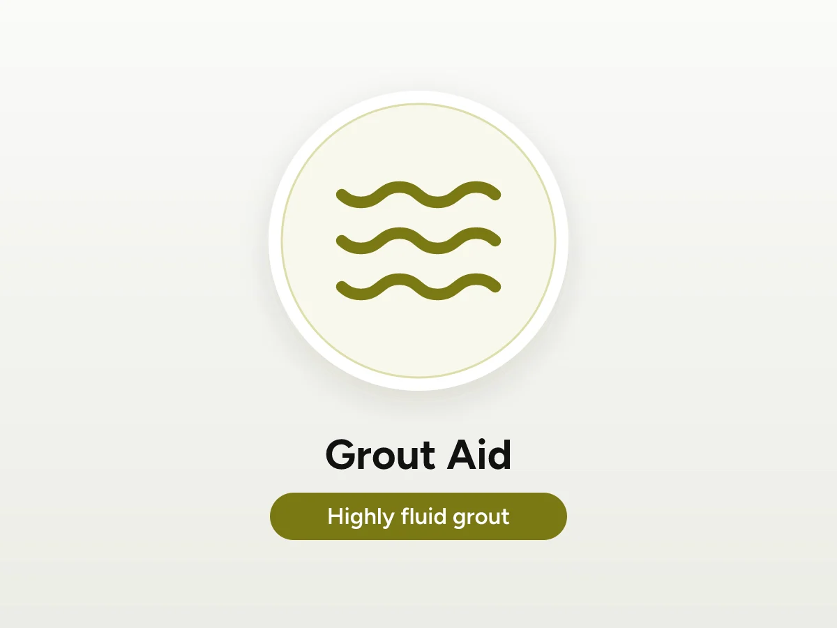 Flowing waves icon representing Grout Aid fluid grout additive
