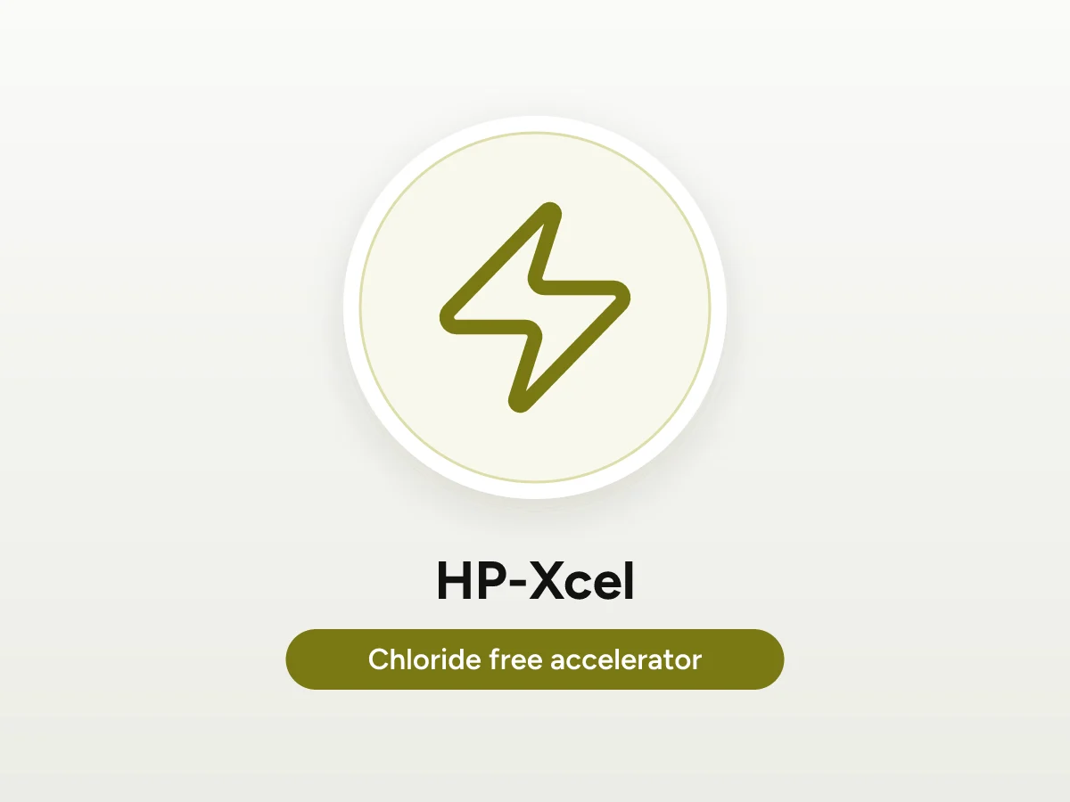 Lightning bolt icon representing HP-Xcel concrete accelerator