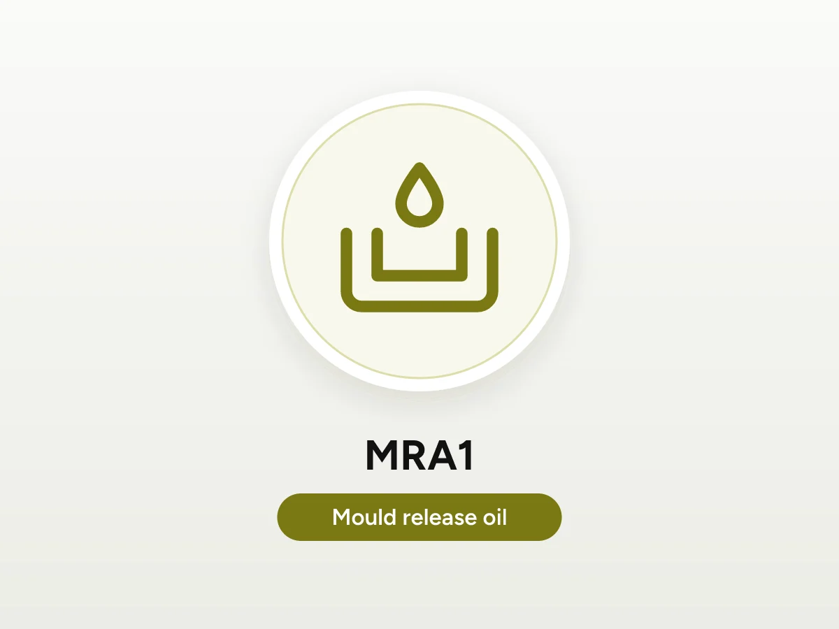 Mould and oil drop icon representing MRA1 mould release oil