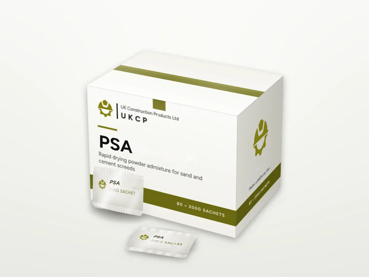 Box of PSA water soluble sachets from UK Construction Products