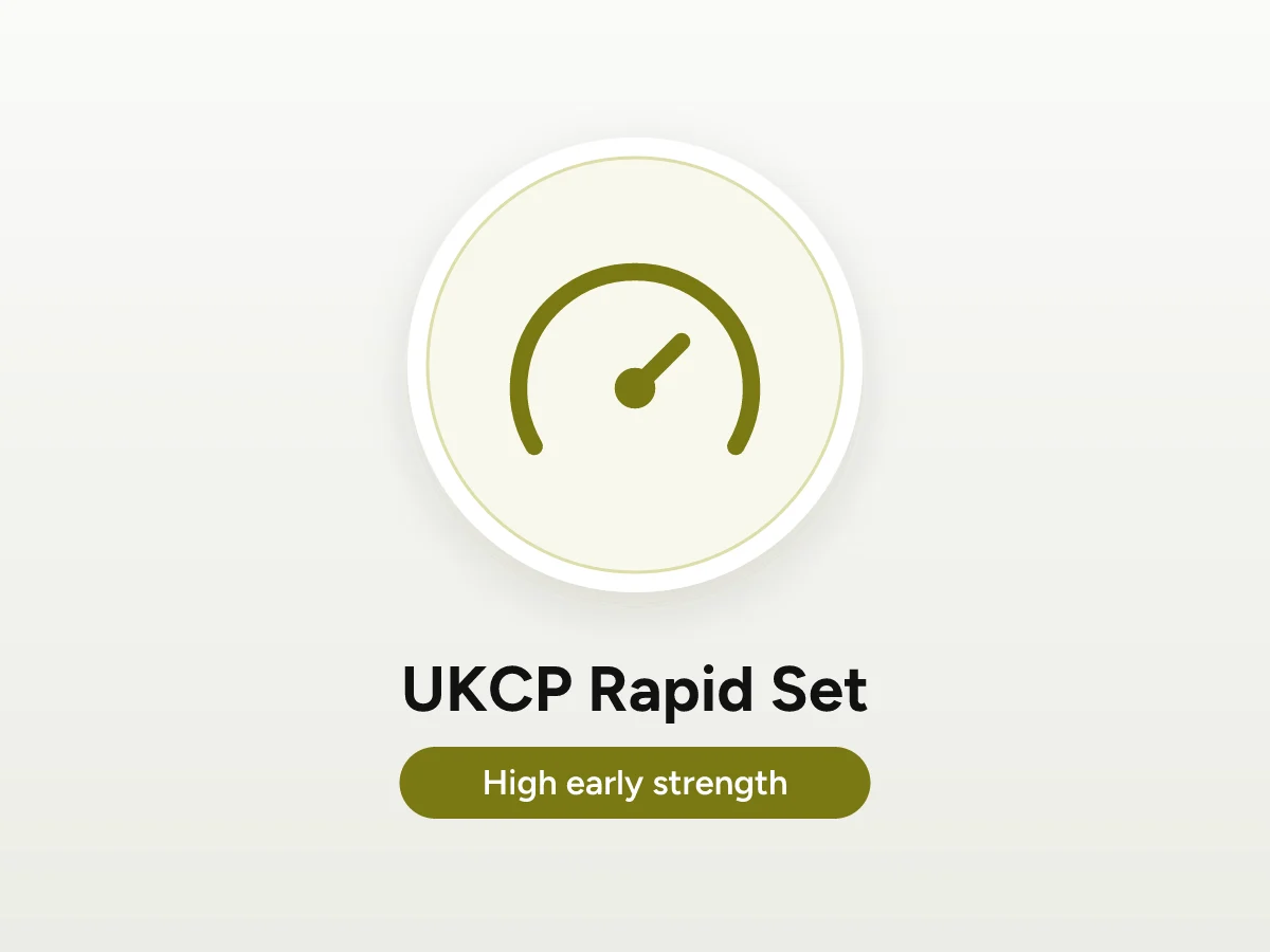 Gauge icon representing UKCP Rapid Set high early strength additive