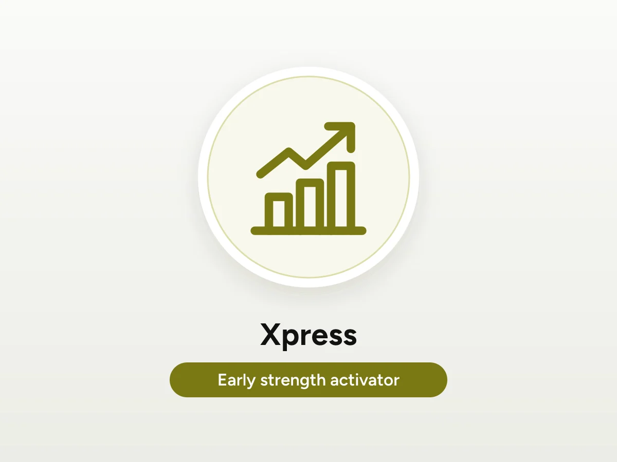 Rising strength chart icon representing Xpress early strength activator